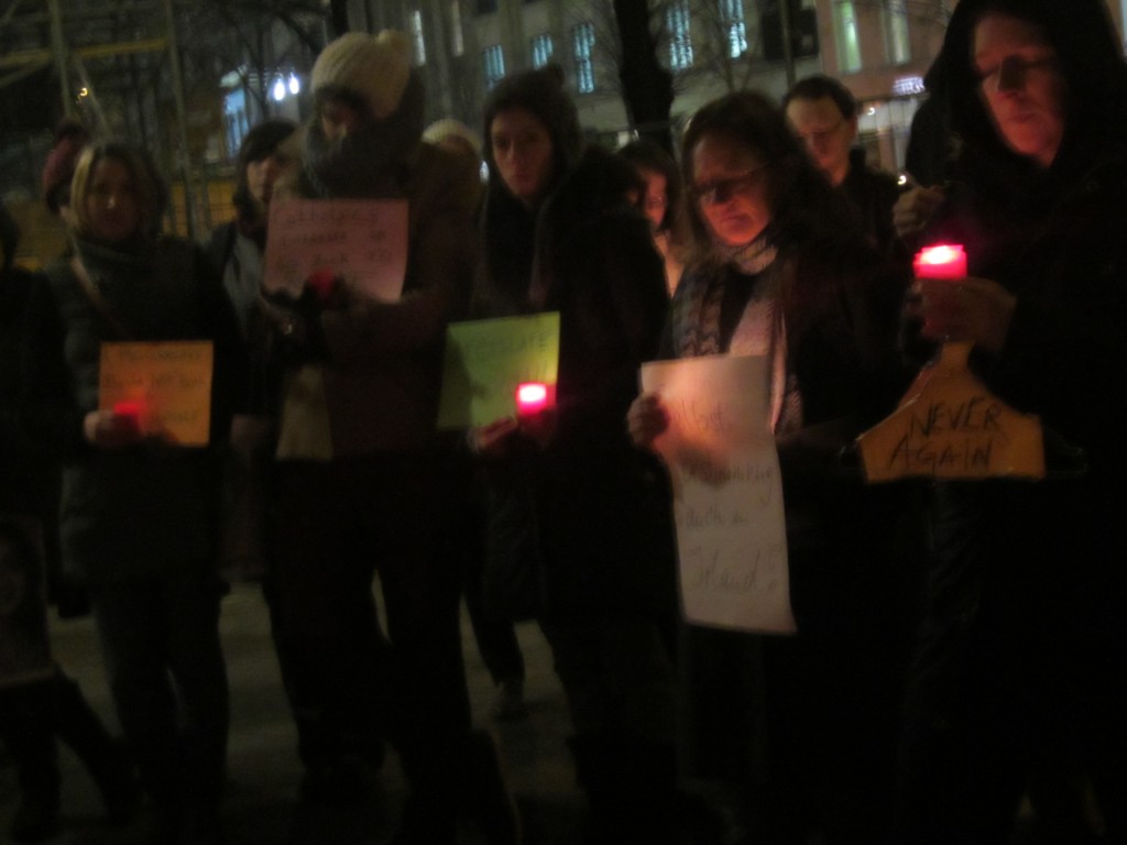 Protesters during speeches, irish embassy, berlin